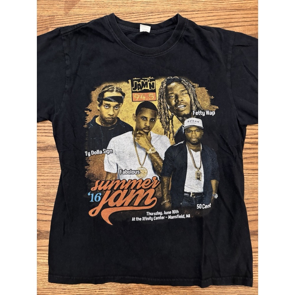 Jam'n 94.5 Summer Jam 2016 Feddy Wap 50 Cent Fat Joe Rap Tee Size Small